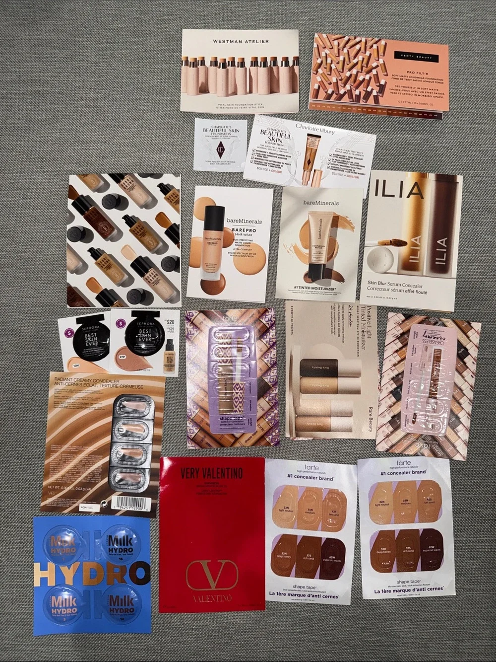 Big lot of mixed brands of foundation samples